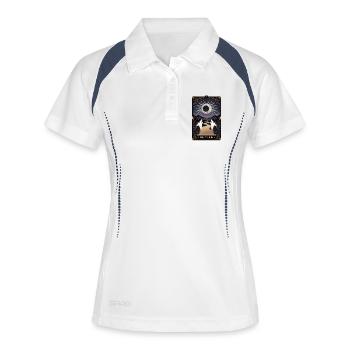 T-shirt de cartes de tarot La Lune - Polo respirant Femme - blanc/marine - Devant