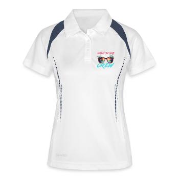 Lloret De Mar Party Crew - Frauen Polo atmungsaktiv - Weiß/Navy - Vorne