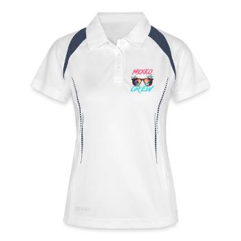Mexiko Party Crew - Frauen Polo atmungsaktiv - Weiß/Navy - Vorne