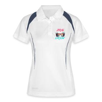 Prag Party Crew - Frauen Polo atmungsaktiv - Weiß/Navy - Vorne