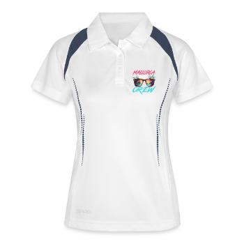Mallorca Party Crew - Polo respirant Femme - blanc/marine - Devant