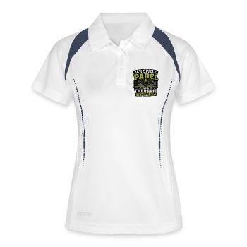 Padel Therapie Sport Humor Motiv - Frauen Polo atmungsaktiv - Weiß/Navy - Vorne