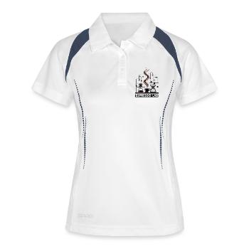 Espresso Lab Espresso Ritual - Frauen Polo atmungsaktiv - Weiß/Navy - Vorne