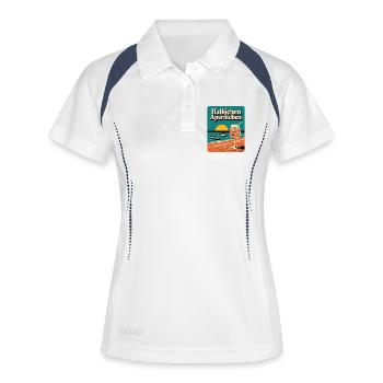 Hallöchen Aperölchen - Frauen Polo atmungsaktiv - Weiß/Navy - Vorne