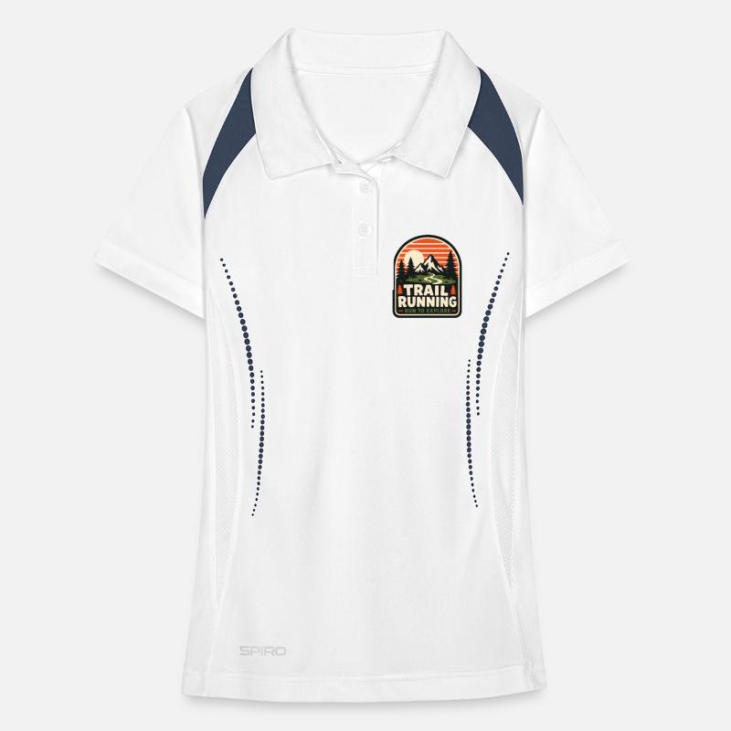 Badge de course en sentier pour explorer Polo respirant Femme