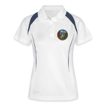 Raccoon in the coffee break - Women's Polo breathable - white/navy - Front