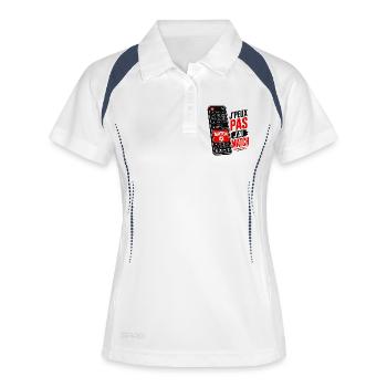 J'Peux Pas J'Ai Match Télécommande Coupe Du Monde - Polo respirant Femme - blanc/marine - Devant