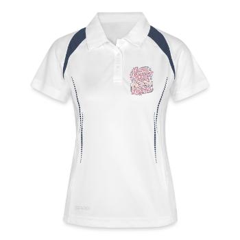 Game Developer Mom The Idol The Myth Game Coder - Frauen Polo atmungsaktiv - Weiß/Navy - Vorne