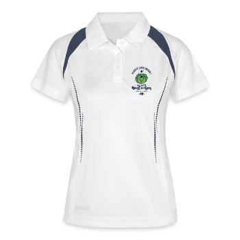 Annonce Grossesse Alerte Gros Bidon Chou - Polo respirant Femme - blanc/marine - Devant