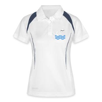 Wave Rider im Ernst? - Frauen Polo atmungsaktiv - Weiß/Navy - Vorne