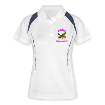 Vector Reaper Wespe – Rosa Bogendesign - Frauen Polo atmungsaktiv - Weiß/Navy - Vorne
