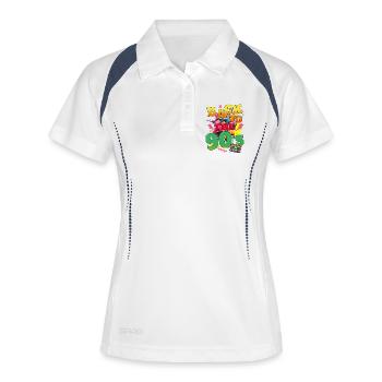 Back to die 90er Neon-Retro - Frauen Polo atmungsaktiv - Weiß/Navy - Vorne