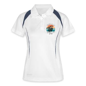 Faultier Sloth - Frauen Polo atmungsaktiv - Weiß/Navy - Vorne
