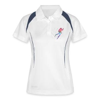 Taucher Tauch Weltraum Kinder Herren Tauchen - Frauen Polo atmungsaktiv - Weiß/Navy - Vorne