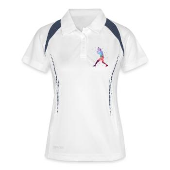 Tennis Players Space Enfants Garçons de tennis masculins - Polo respirant Femme - blanc/marine - Devant