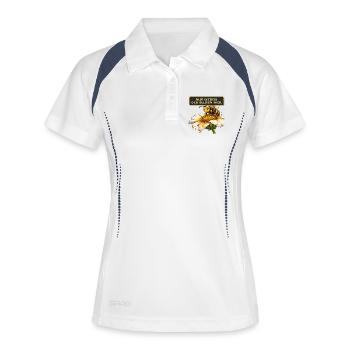 Biene Honig Imker Honigwabe Blumen Wiese Insekt - Frauen Polo atmungsaktiv - Weiß/Navy - Vorne