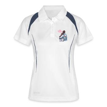 Love Forever – Romantic Couple in Embrace - Women's Polo breathable - white/navy - Front
