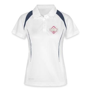 Dernau an der Ahr Retro Weintrauben Vintage Design - Frauen Polo atmungsaktiv - Weiß/Navy - Vorne