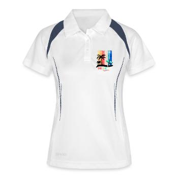 Rêve de surf estival - Polo respirant Femme - blanc/marine - Devant
