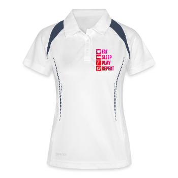 Gift idea for a tennis with tennis - Women's Polo breathable - white/navy - Front