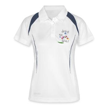 Danke für alles - Frauen Polo atmungsaktiv - Weiß/Navy - Vorne