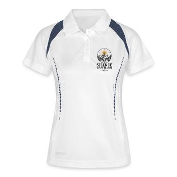 Stille Bergstraße - Frauen Polo atmungsaktiv - Weiß/Navy - Vorne