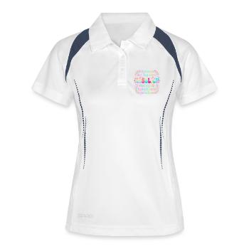 Tag wird hässlich - Frauen Polo atmungsaktiv - Weiß/Navy - Vorne