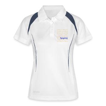 Langeoog Ostfriesland Insel in Deutschland Design - Frauen Polo atmungsaktiv - Weiß/Navy - Vorne