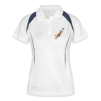 Kangaroo Torwart-Fußball - Frauen Polo atmungsaktiv - Weiß/Navy - Vorne