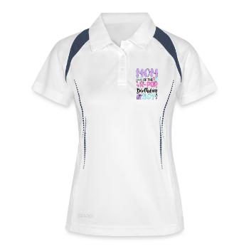 Maman du garçon anniversaire de la K-Pop - Polo respirant Femme - blanc/marine - Devant
