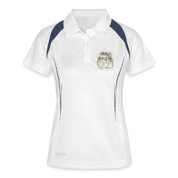 Illustration vintage du tracteur Farmer - Polo respirant Femme - blanc/marine - Devant