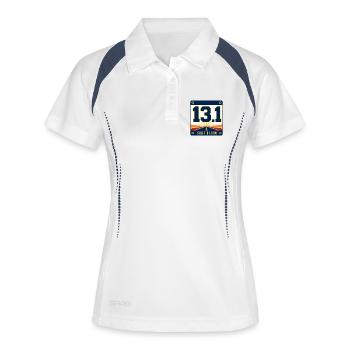 13.1 Same Alarm Half Marathon Runner Humor - Women's Polo breathable - white/navy - Front