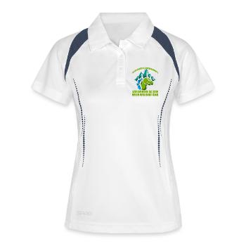 Schildkörten Wandergruppe Wander Bergsteiger - Frauen Polo atmungsaktiv - Weiß/Navy - Vorne