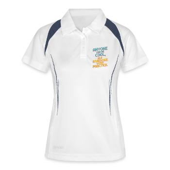 N’importe qui peut être cool, nerd, gamer génial, ironie - Polo respirant Femme - blanc/marine - Devant