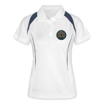 Bicycle Chain Cassette MTB Mechanic Bike Gear - Women's Polo breathable - white/navy - Front