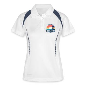 Heute nur Horizont Meer Urlaub Retro - Frauen Polo atmungsaktiv - Weiß/Navy - Vorne