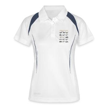 Haeufige Walarten Ozean Tierposter Art - Frauen Polo atmungsaktiv - Weiß/Navy - Vorne