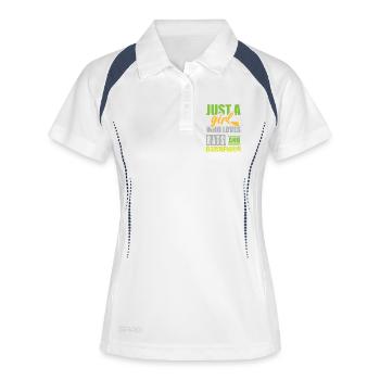 Einfach ein Mädchen, das Ratten und Gartenarbeit l - Frauen Polo atmungsaktiv - Weiß/Navy - Vorne