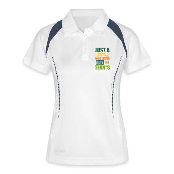 Einfach ein Mädchen, das Ratten und Tennis liebt - Frauen Polo atmungsaktiv - Weiß/Navy - Vorne