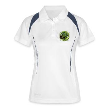 Monstre Vert des Profondeurs Marines - Polo respirant Femme - blanc/marine - Devant