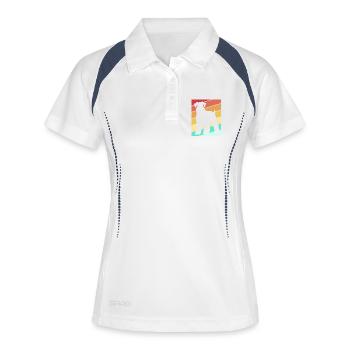 Zwergschnauzer - Frauen Polo atmungsaktiv - Weiß/Navy - Vorne