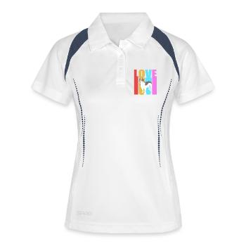 Rat Terrier - Frauen Polo atmungsaktiv - Weiß/Navy - Vorne
