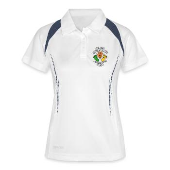 Tu peux compter sur moi, mais seulement jusqu’à un ampamp de bras - Polo respirant Femme - blanc/marine - Devant