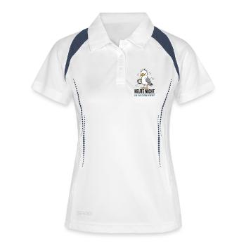 Heute Nicht Möwe Kaffee Shirt - Frauen Polo atmungsaktiv - Weiß/Navy - Vorne