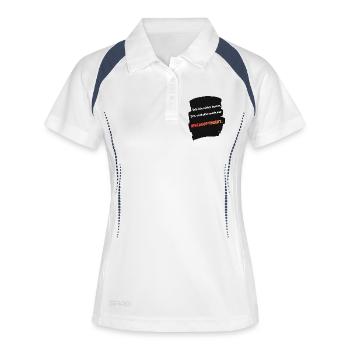 Ich bin nicht dumm – Niveauoptimiert - Frauen Polo atmungsaktiv - Weiß/Navy - Vorne