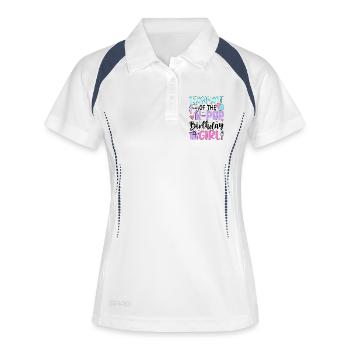 Teammate of The K-Pop Birthday Girl - Frauen Polo atmungsaktiv - Weiß/Navy - Vorne