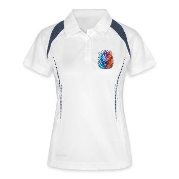Crâne de Cristal Feu et Glace - Polo respirant Femme - blanc/marine - Devant