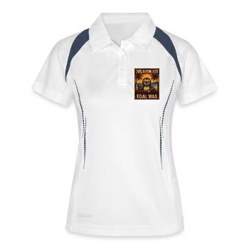 Zwei Alkohol bitte egal was ein lustiger Faultier  - Frauen Polo atmungsaktiv - Weiß/Navy - Vorne