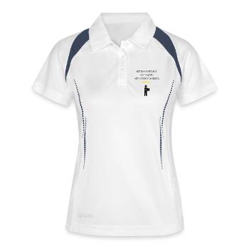 Lustiges Paketfahrer T-Shirt - Frauen Polo atmungsaktiv - Weiß/Navy - Vorne