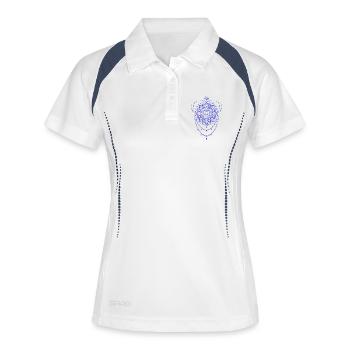 Spiritualité Méditation Géométrie sacrée Lotus - Polo respirant Femme - blanc/marine - Devant